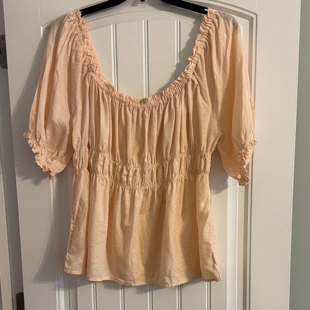 Spartina 449 Peach Ruffle Blouse